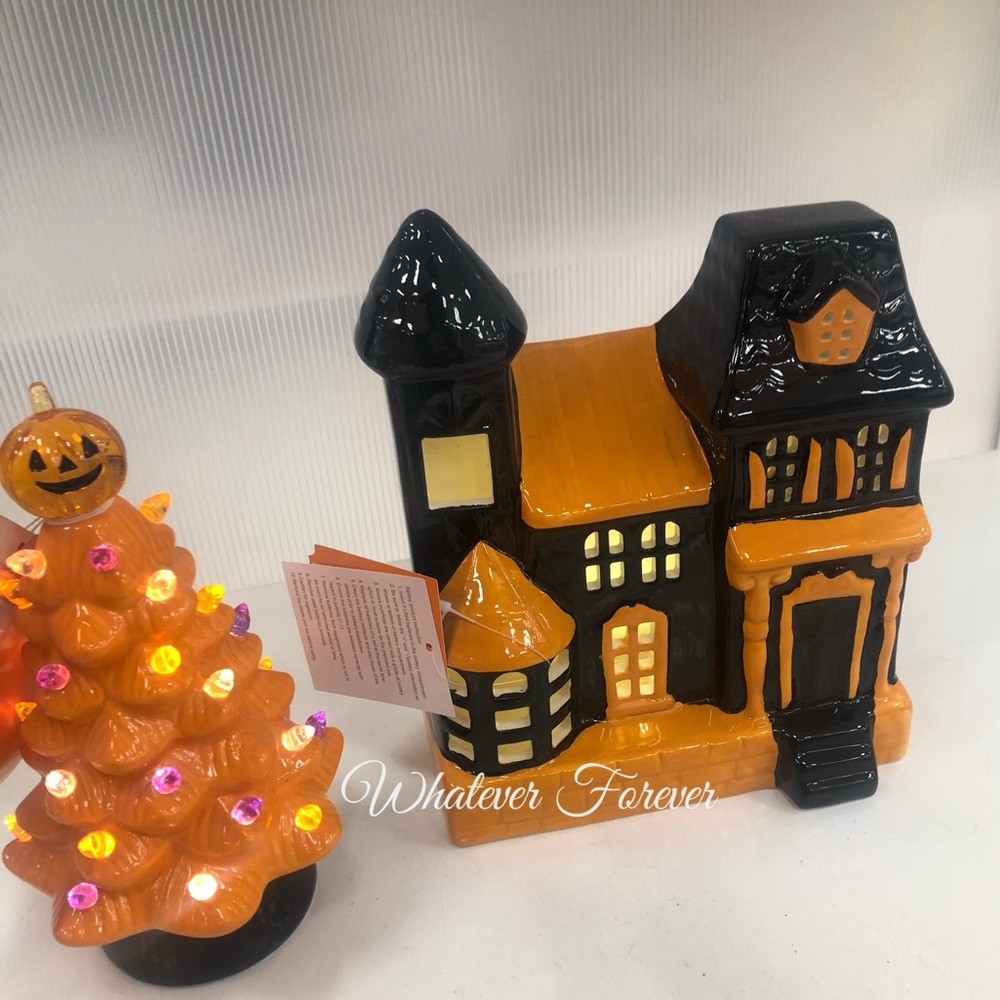 Hyde and eek light up haunted house orange and black